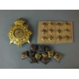 British Officer's helmet plate and pips