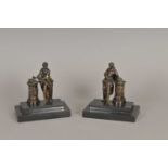 A pair of 19th century desk-top bronzes, one in the form of Shakespeare