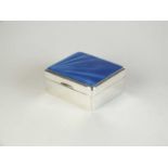 A silver and guilloche enamel mounted box