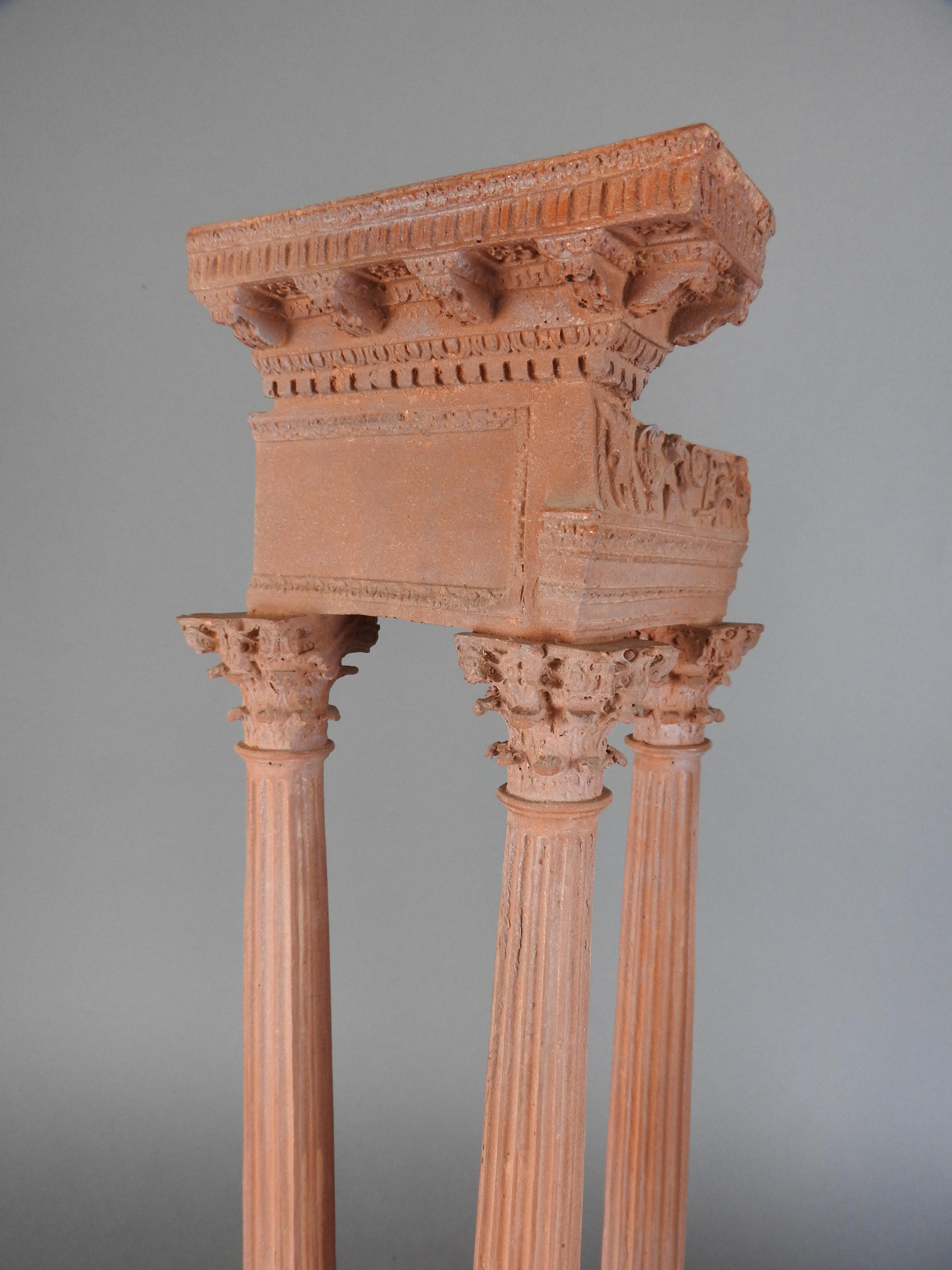 A pair of terracotta models of the temples of Castor and Pollux and Vespasian - Image 4 of 8