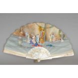 A 19th century painted silk fan