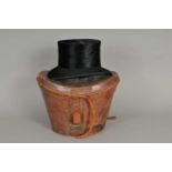 A leather boxed Lincoln Bennett & Company top hat
