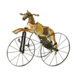 Antique French Velocipede Toy Horse Tricycle c.1870