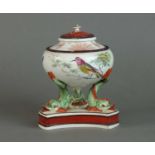 19th century English creamware pot pourri jar and cover