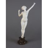 Paul Philippe (French 1870-1930) Awakening, circa 1925, a carved ivory figure of a stretching