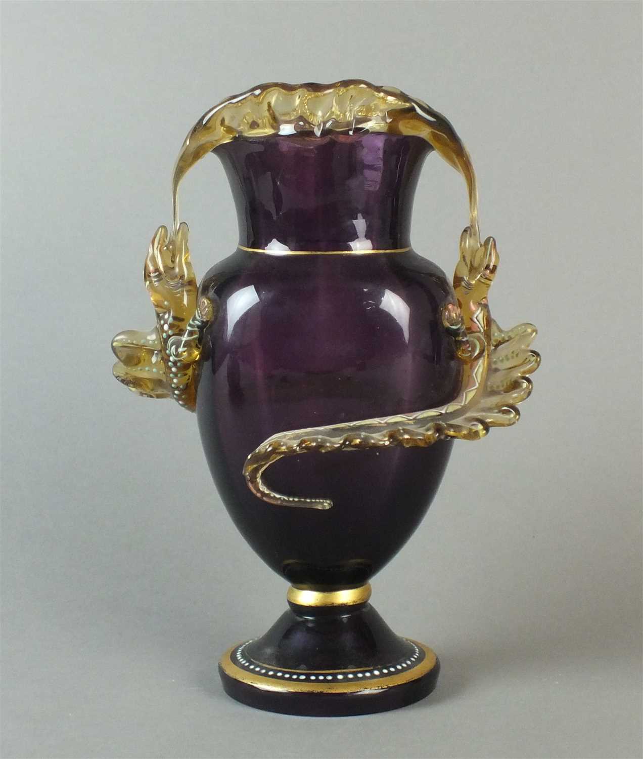 A late 19th century glass vase