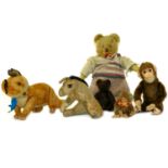 Vintage stuffed toys: Monkeys, Steiff Fox, Donkey and Bears