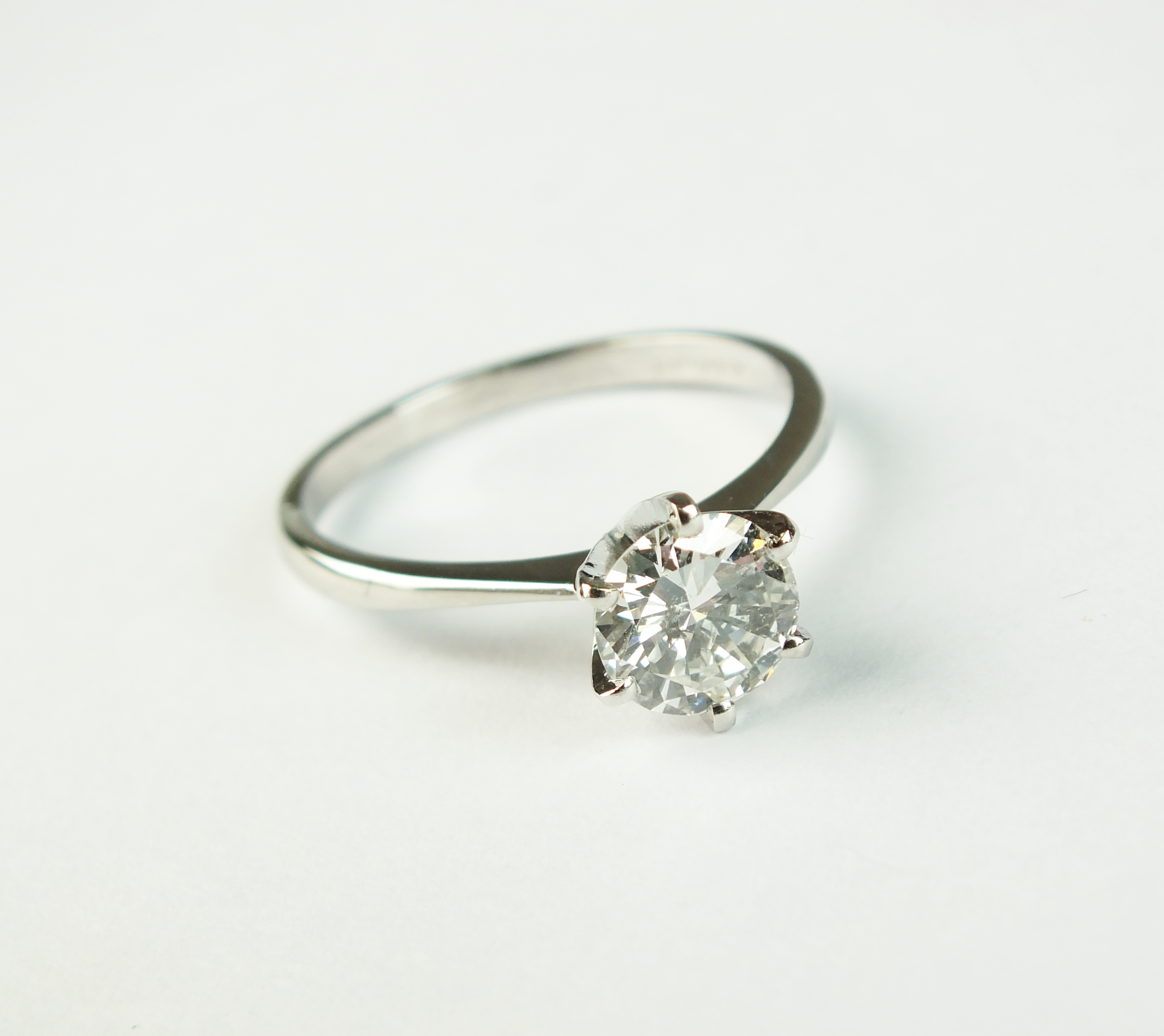 An 18ct white gold single stone diamond ring