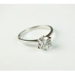 An 18ct white gold single stone diamond ring
