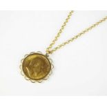A George V sovereign pendant on chain