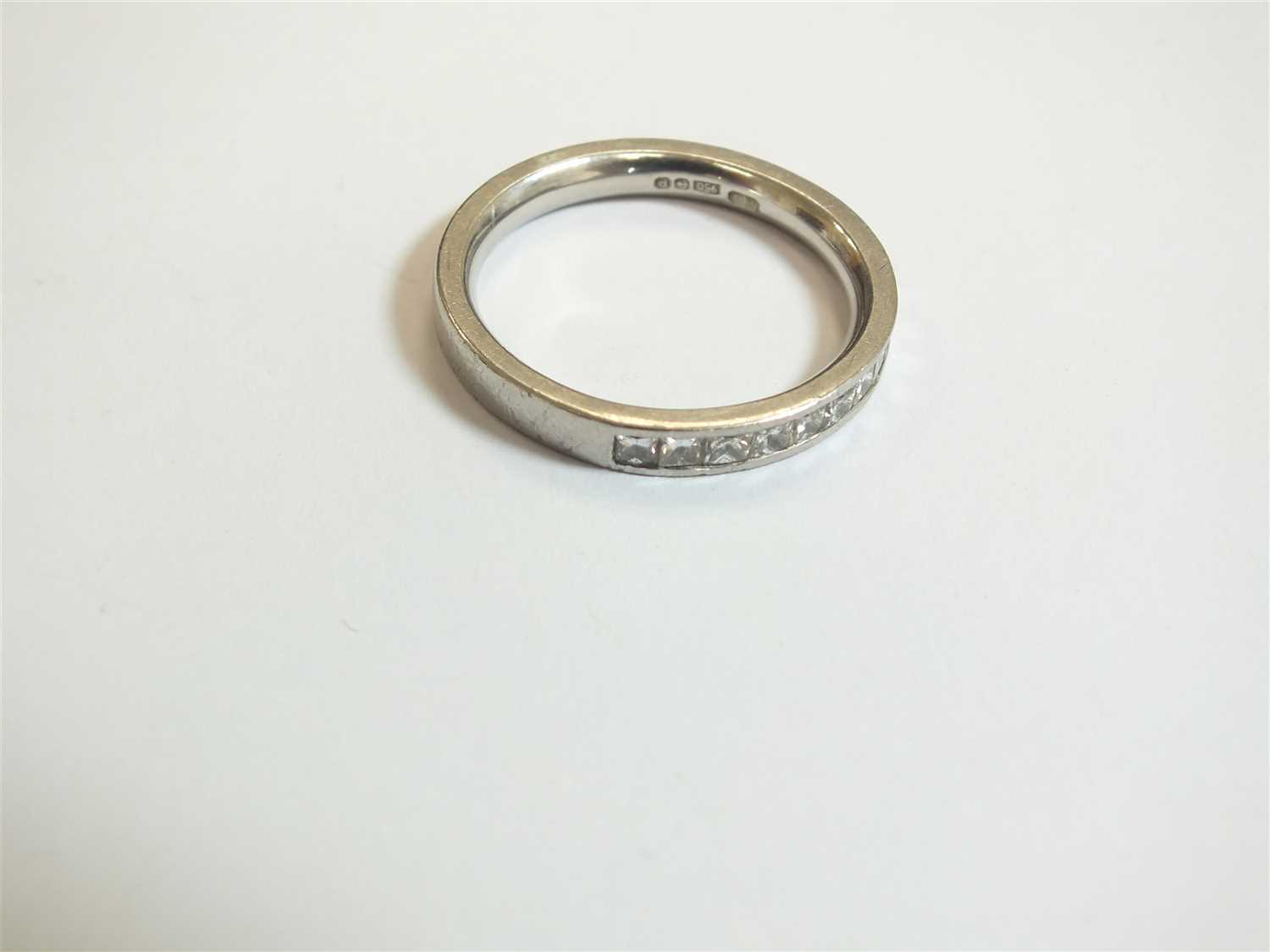 A platinum half hoop eternity ring - Image 5 of 5