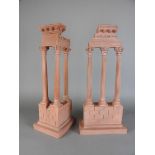 A pair of terracotta models of the temples of Castor and Pollux and Vespasian