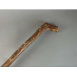 Boer War interest - a carved Prisoner of War walking stick