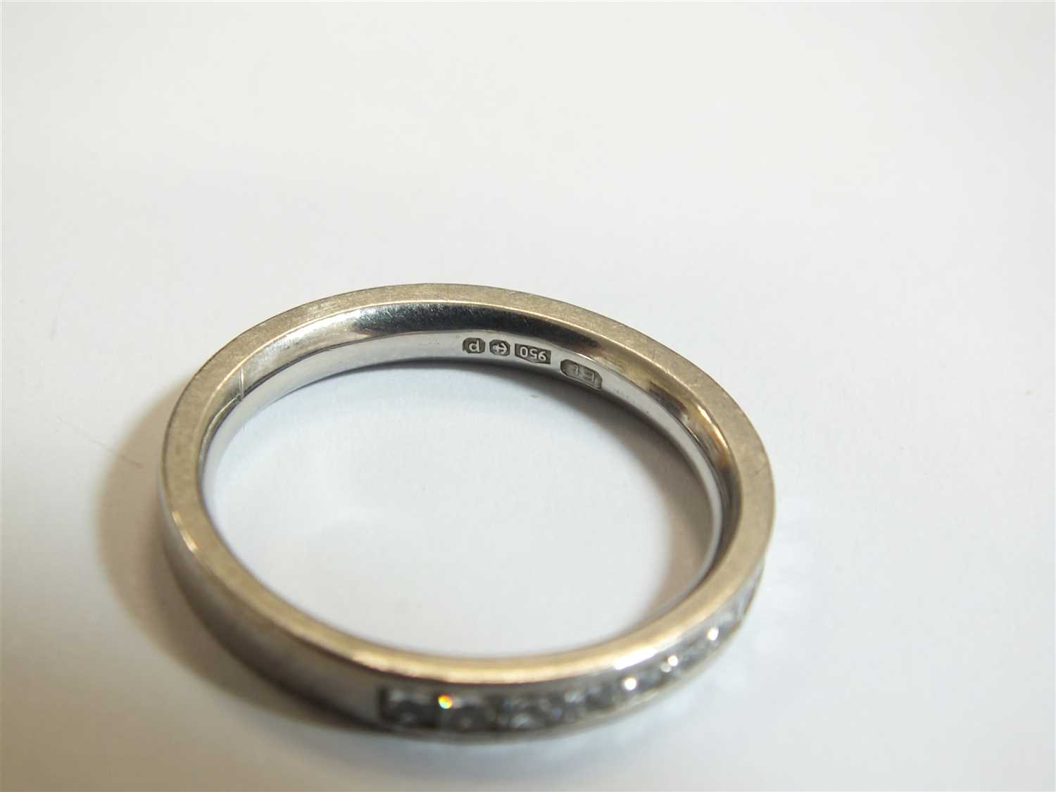 A platinum half hoop eternity ring - Image 2 of 5