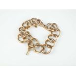 A 9ct gold large curb link bracelet