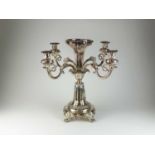 A large silver plated table epergne