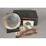 A 19th century leather-clad dispatch box and personal effects relating to New Zealand