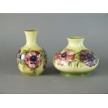 Two Moorcroft 'Anemone' vases