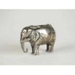 An Edwardian novelty silver pin cushion in the form of an elephant