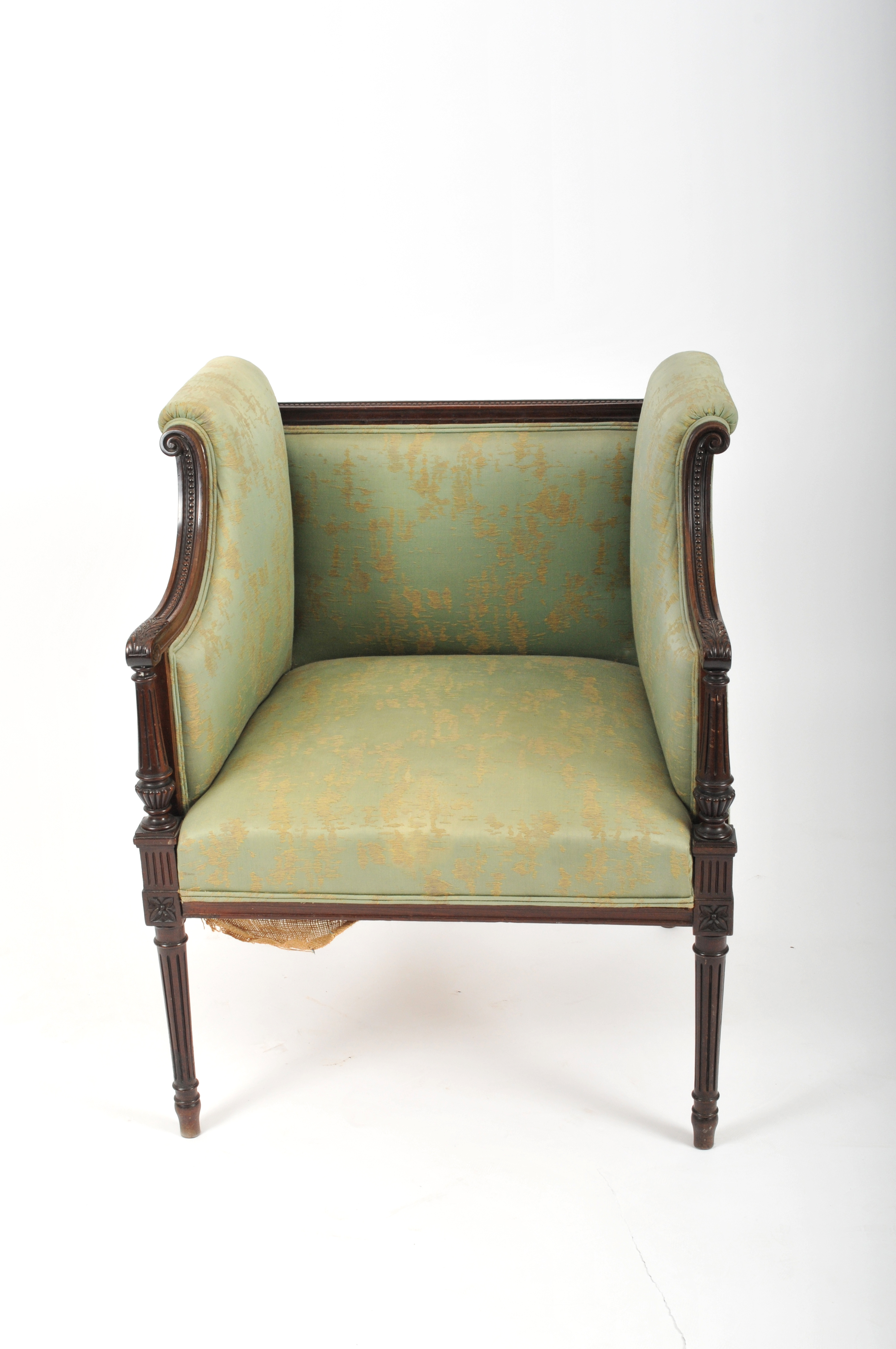 A rosewood framed upholstered box tub chair - Image 3 of 3