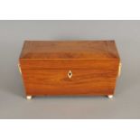 A 19th century walnut veneered tea caddy