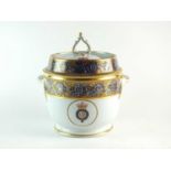 An English porcelain Order of the Garter armorial ice pail and cover