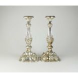 A pair of 19th century Austro-Hungarian silver candlesticks