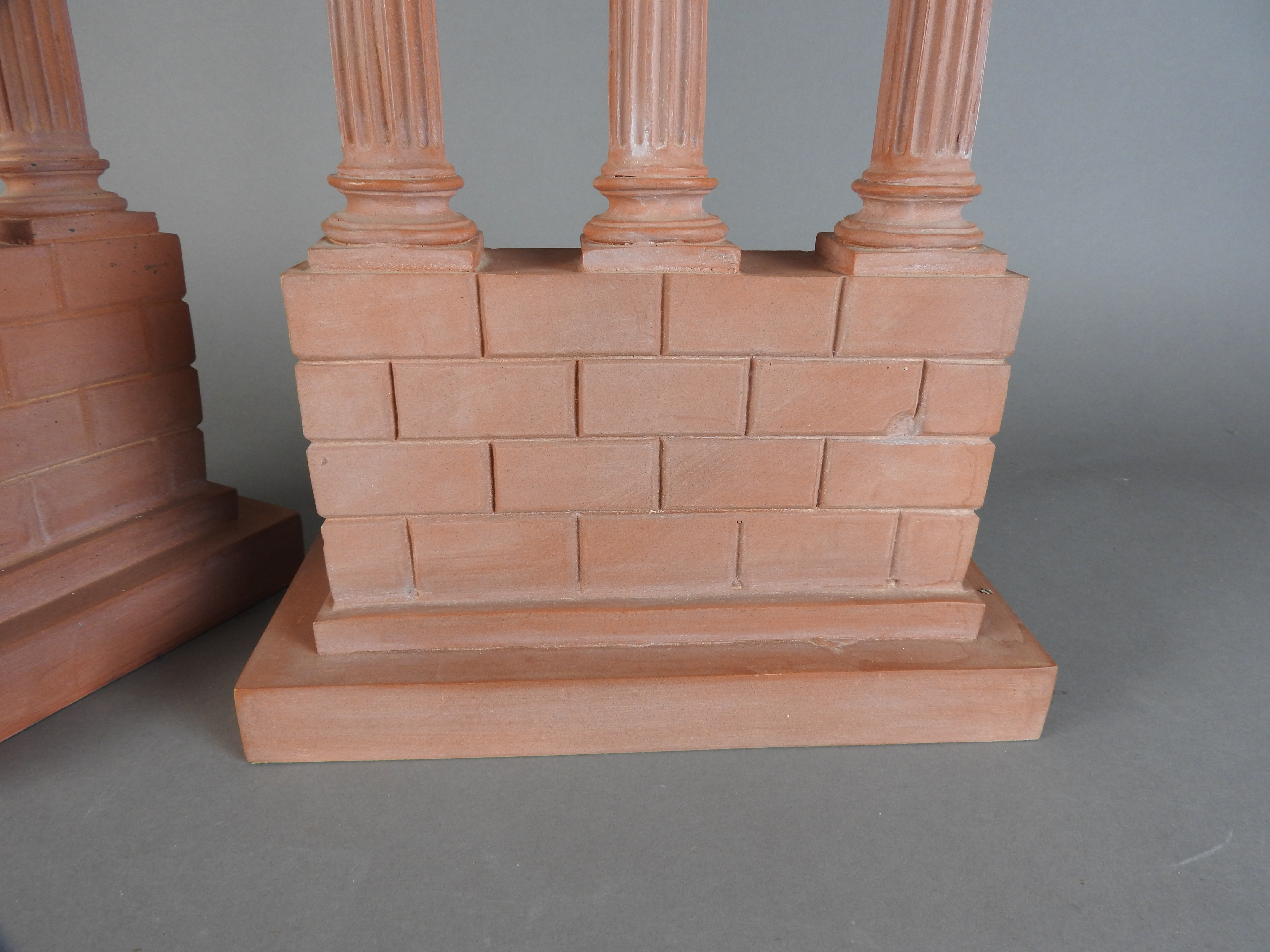 A pair of terracotta models of the temples of Castor and Pollux and Vespasian - Image 5 of 8