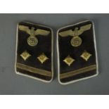 A matched set of German Third Reich collar tabs for an Ober Bereitschaftsleiter at Kreis level,