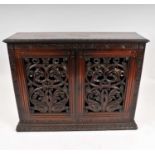 A 19th century carved rosewood Anglo-Indian hall cupboard