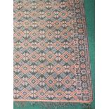 Unusual flat woven 'Summer' rug, circa 1950, signed Menihal Usak