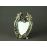 Sitzendorf heart-shaped porcelain mirror