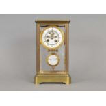 A 19th century French four glass brass framed mantle clock by Henry Marc, Paris
