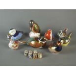 Royal Crown Derby imari bird paperweights and thimbles