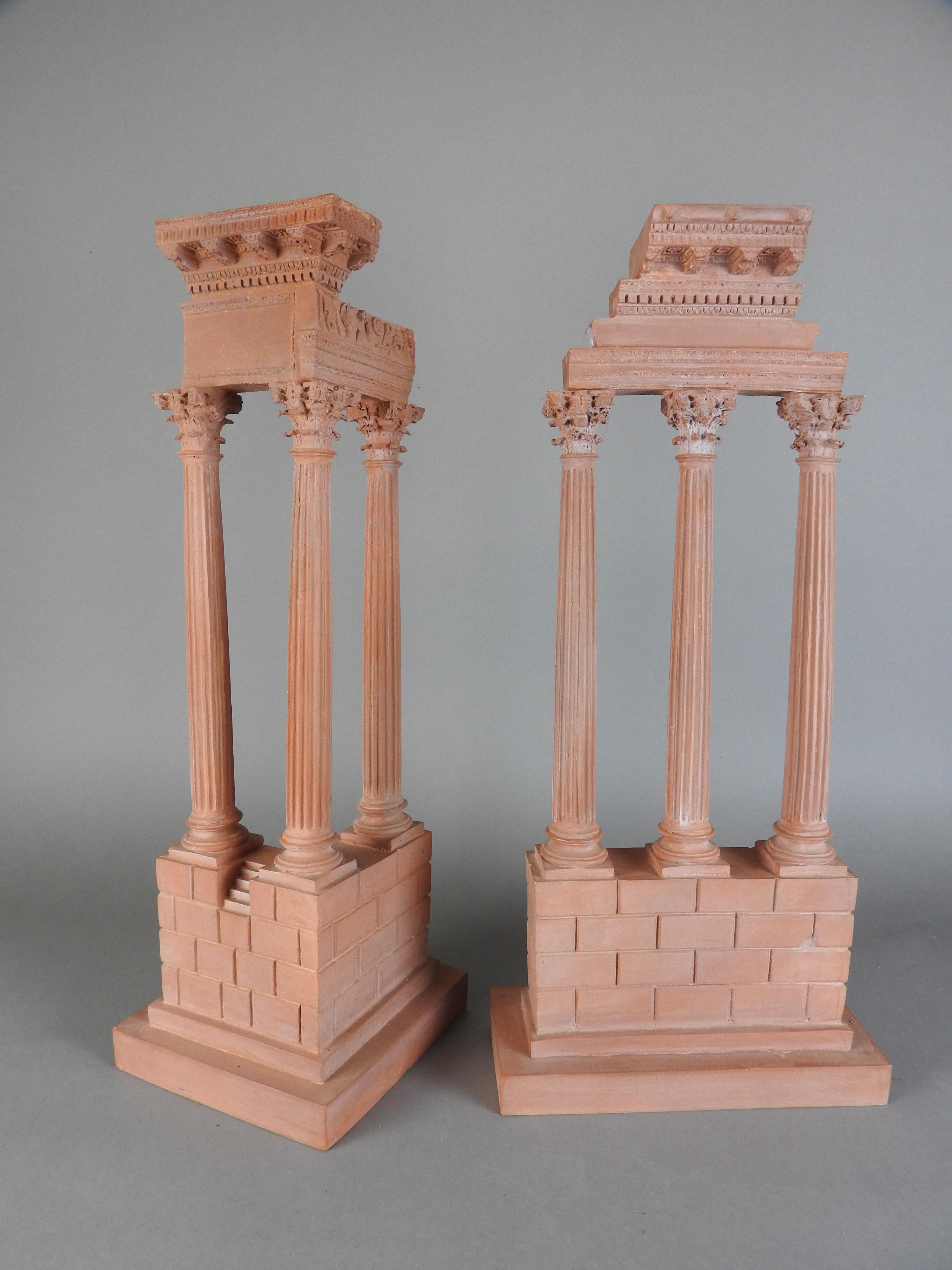 A pair of terracotta models of the temples of Castor and Pollux and Vespasian - Image 8 of 8