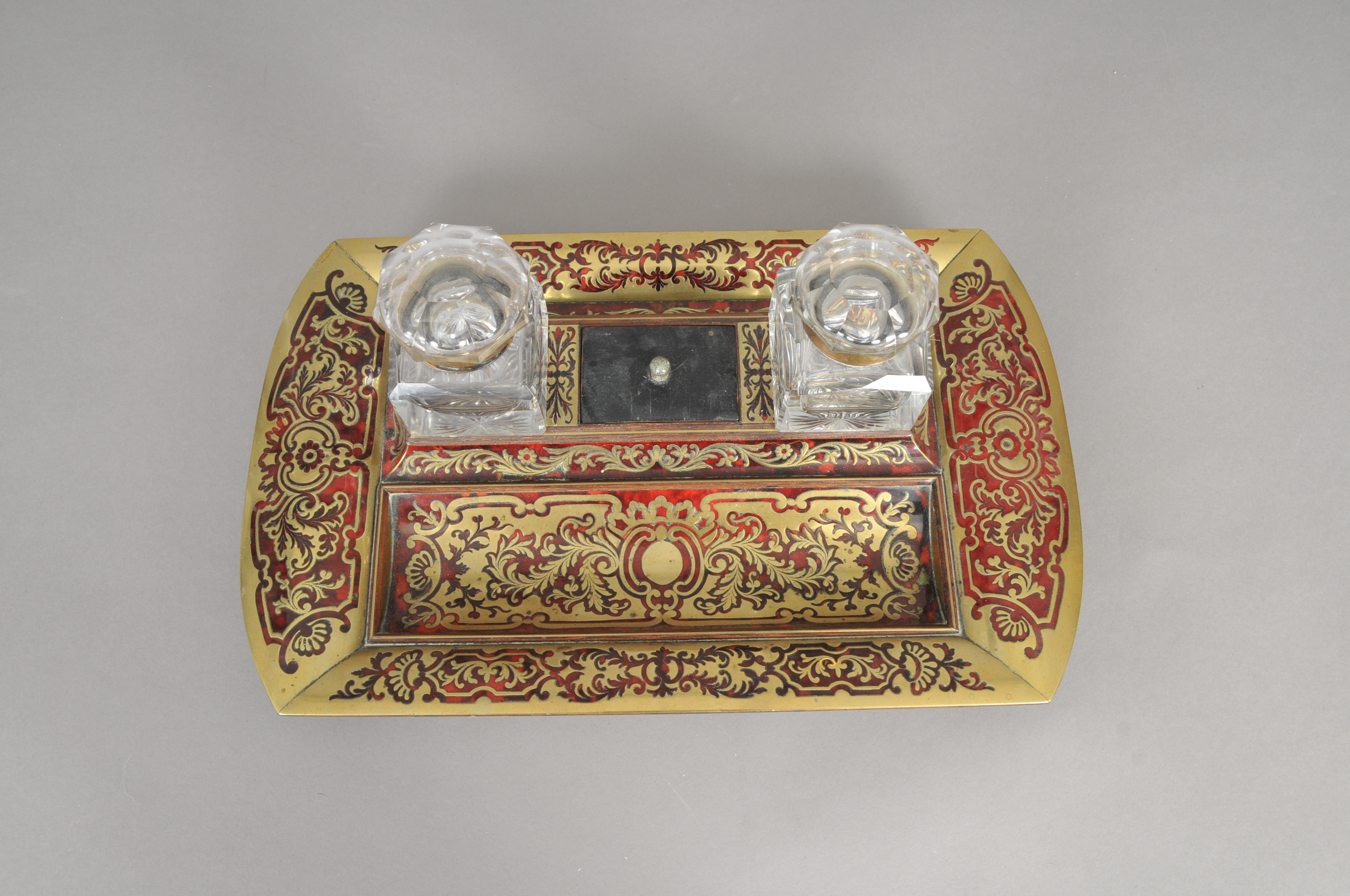 A 19th century boulle work rosewood-backed desk stand - Image 2 of 2