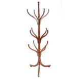 A 19th century mahogany twelve arm mahogany free-standing coat stand