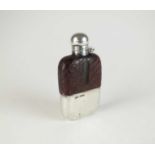 A small silver mounted hip flask