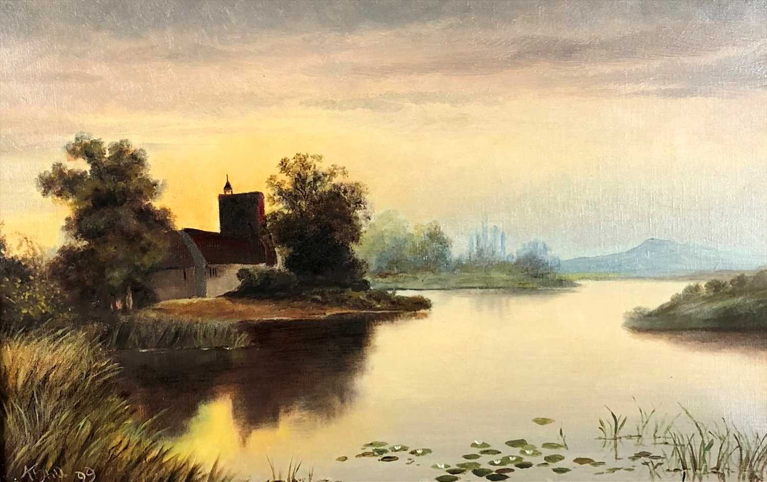 A F Hill, river landscapes plus collection of pictures