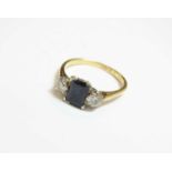 A sapphire and diamond ring