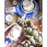 A MIXED GROUP OF ENGLISH PORCELAIN, including plates, figures etc. (qty)