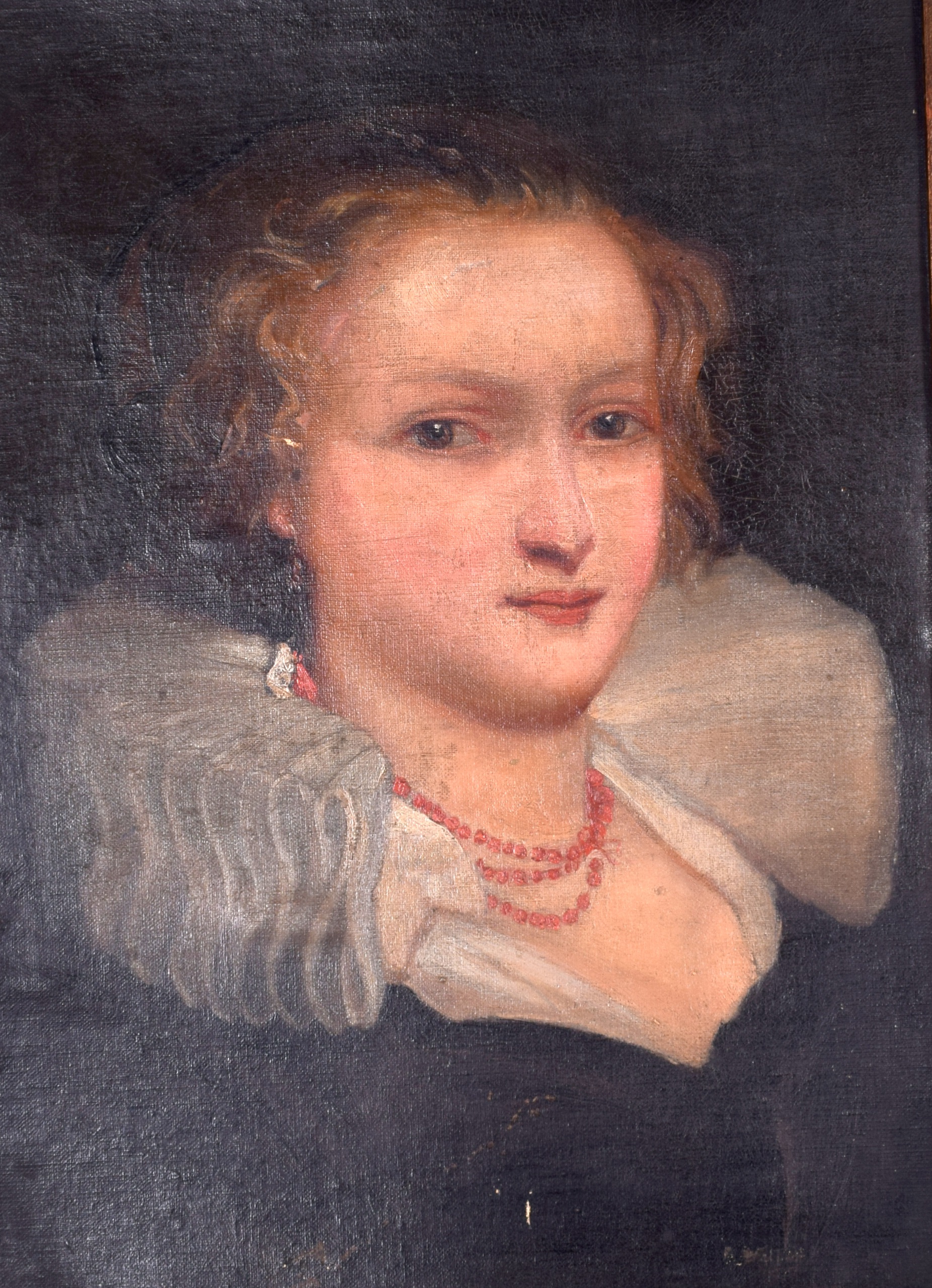 ENGLISH SCHOOL (19th century), framed oil on board, quarter length portrait of a female wearing a