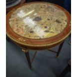 AN EARLY 20TH CENTURY FRENCH MARBLE INSET TABLE ATTRIBUTED TO LINKE, inset with mother of pearl