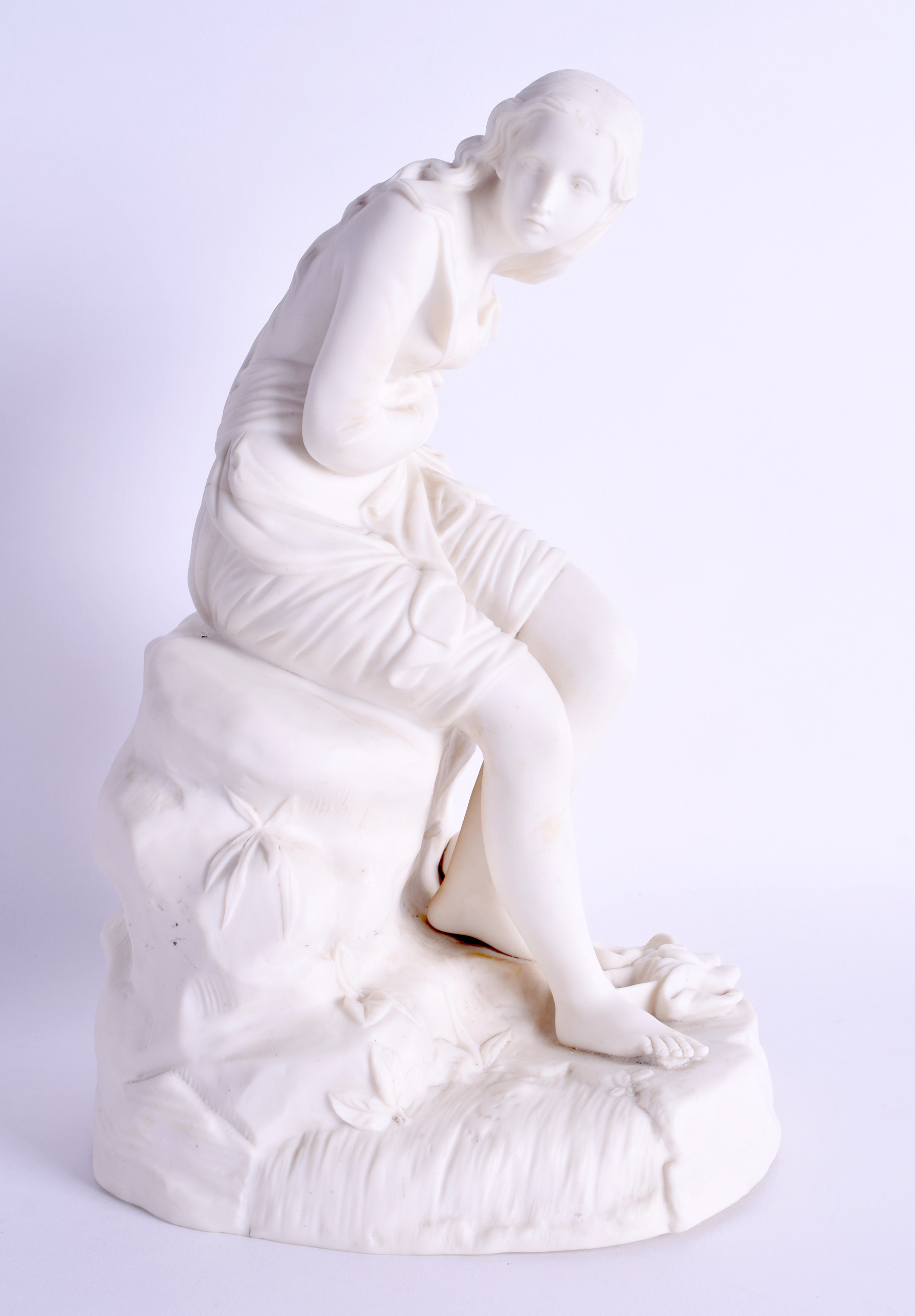 A 19TH CENTURY PARIANWARE FIGURE OF A DOROTHEA by John Bell, probably for Minton. 30 cm high.