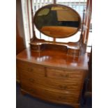 AN EDWARDIAN MAHOGANY DRESSING TABLE, with four pull out drawers. 155 cm x 106 cm.