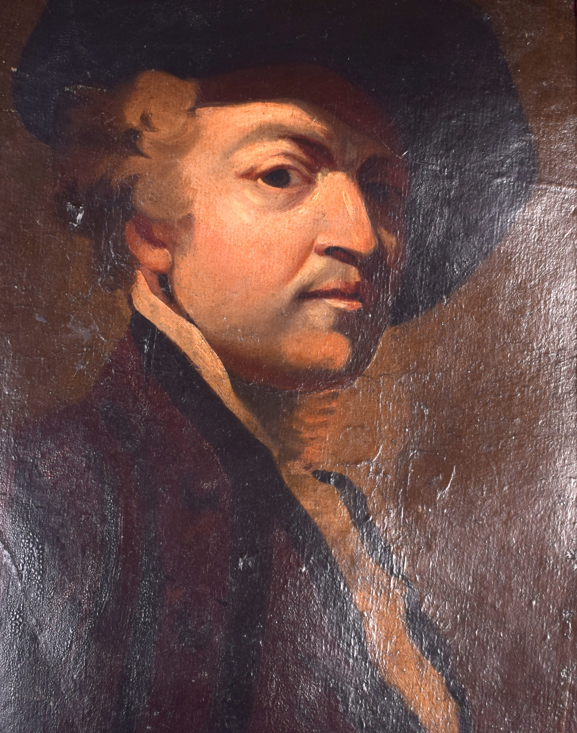 AFTER SIR JOSHUA REYNOLDS (1723-1792), framed oil on canvas, quarter length self portrait, another