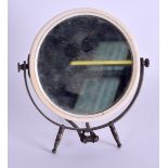 A LATE VICTORIAN/EDWARDIAN IVORY DRESSING TABLE MIRROR. 18 cm x 18 cm.