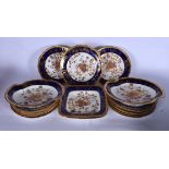 AN AESTHETIC MOVEMENT PART PORCELAIN DINNER SERVICE, comprising of Tazza, plates etc and decorated