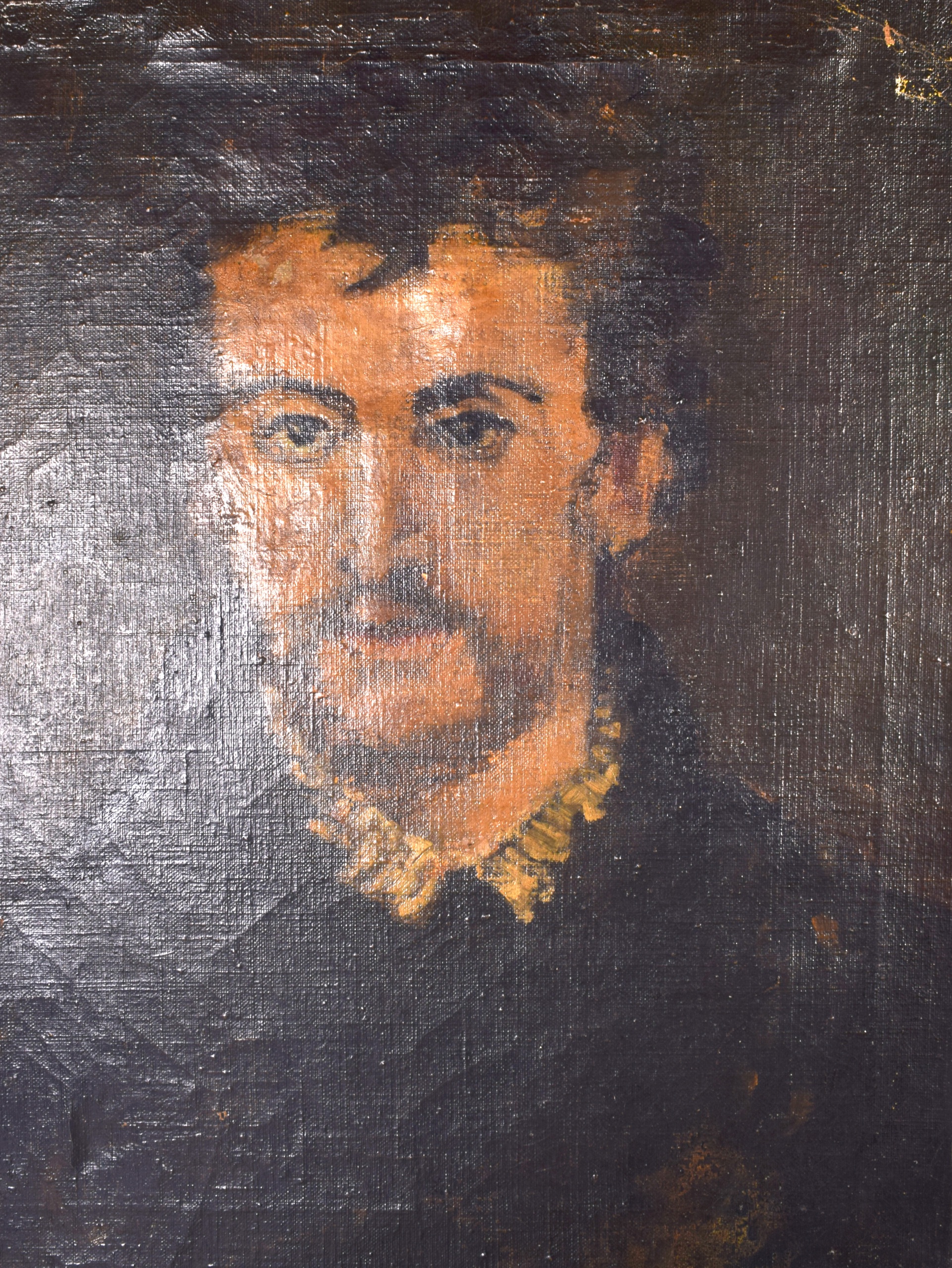 BRITISH SCHOOL (19th/20th century), framed oil on canvas, portrait of a bearded male dressed in