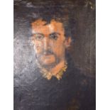 BRITISH SCHOOL (19th/20th century), framed oil on canvas, portrait of a bearded male dressed in